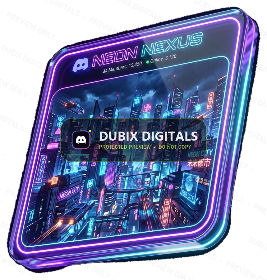 3D Holographic Cyber Streamer Banner