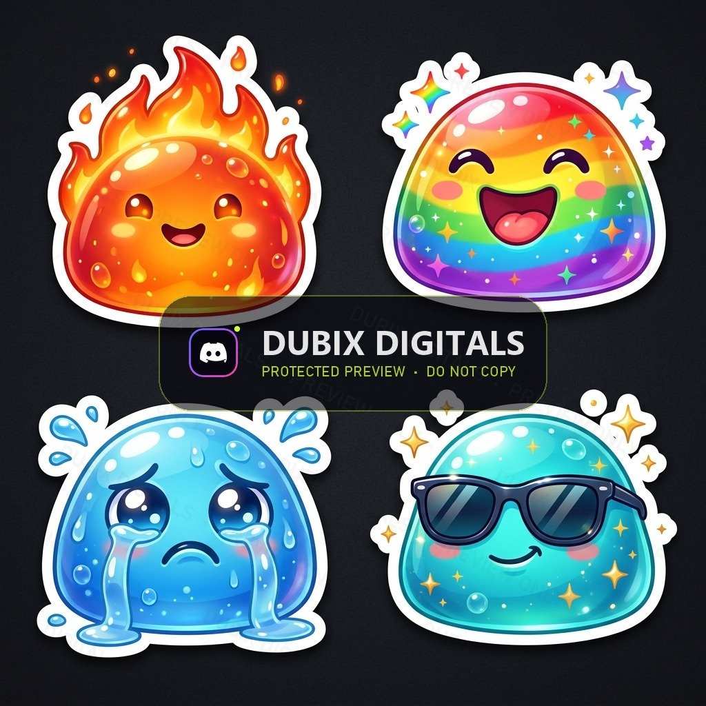 3D Neon Jelly Slime Reactions